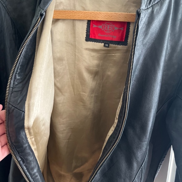 ARK REWORKED BLACK LEATHER JACKET WITH HOOD - Picture 3 of 5